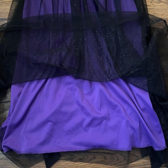 Vintage Y2K Purple Sheer Mesh Glitter Babydoll Dress Women Medium Whimsygoth - Picture 2 of 6